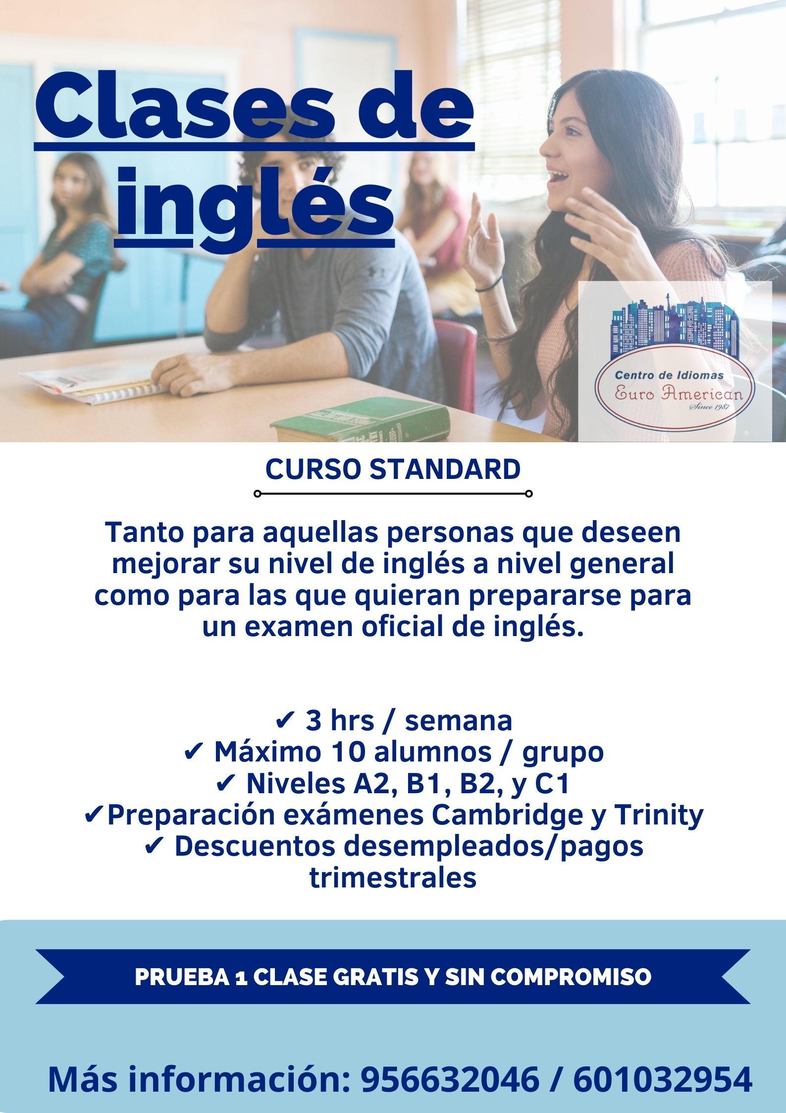 Poster Clases De Inglés | Euroamerican Academy